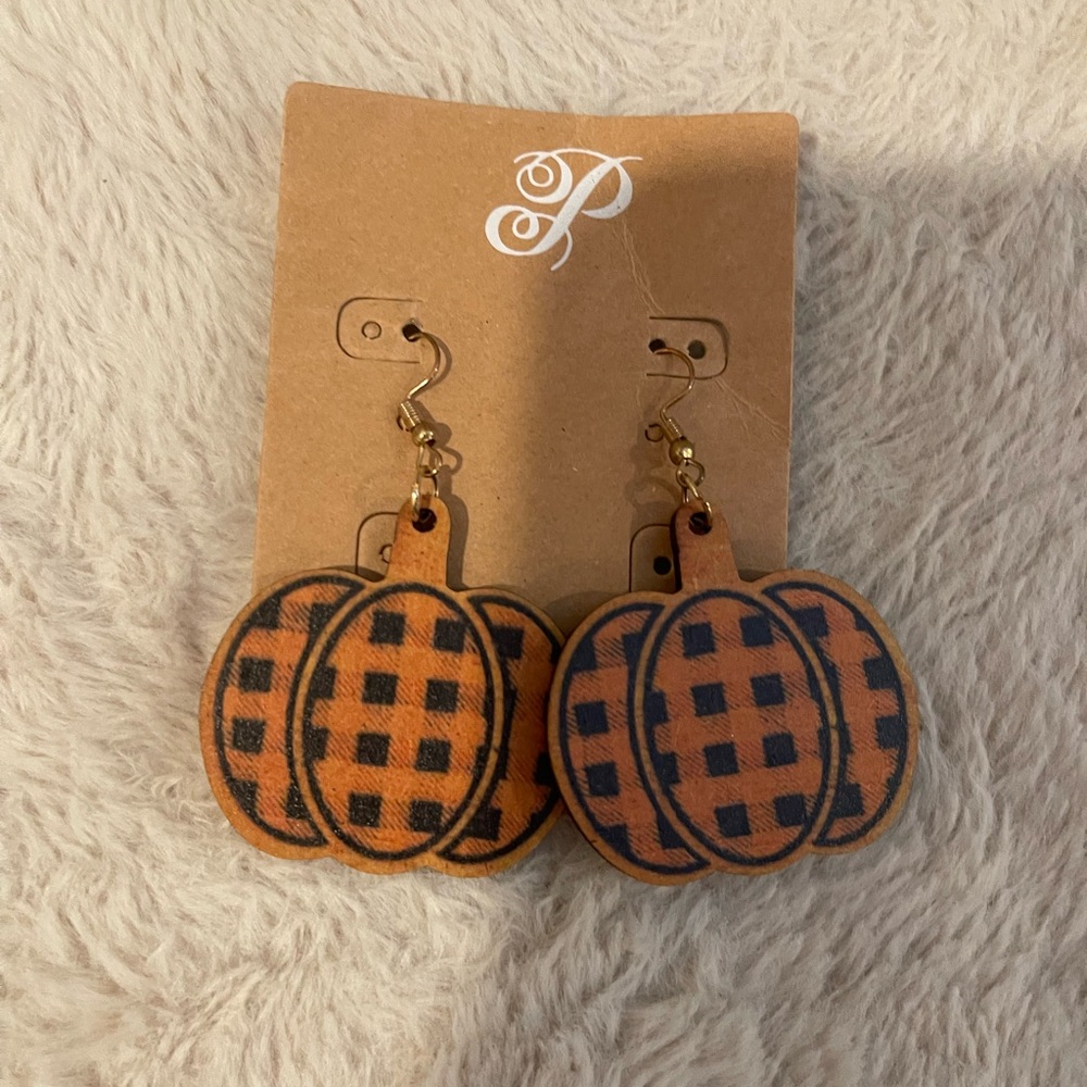 Plunder Pumpkin Plaid Earrings
